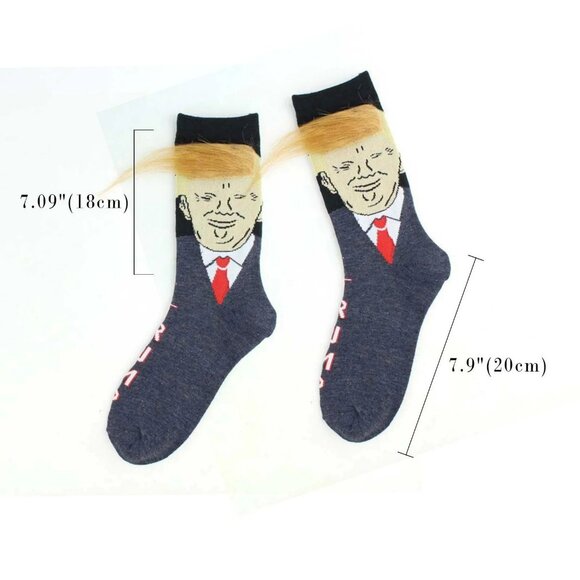 🇺🇸Trump 2024🇺🇸 3D Novelty Socks Fake Hair - Picture 3 of 5